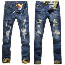 2016 Mens Großhandel Zerrissene Jeans Mode Baumwolle Jeans